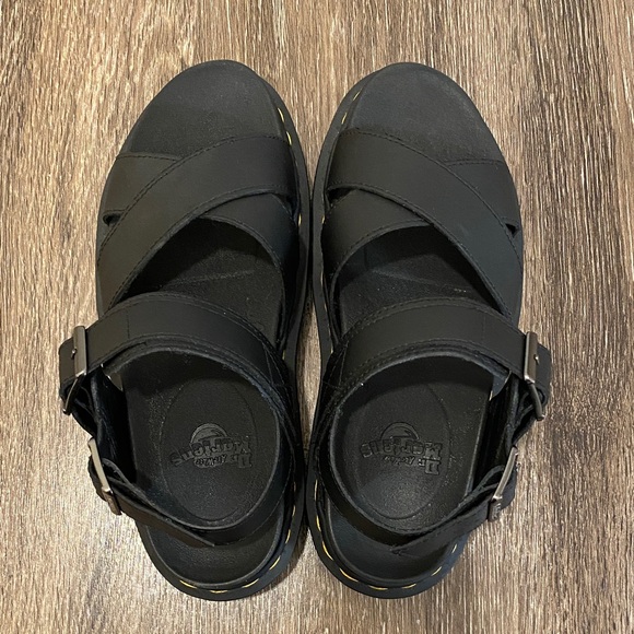 Dr. Martens Black Sandals with Yellow Stitching - Picture 10 of 11